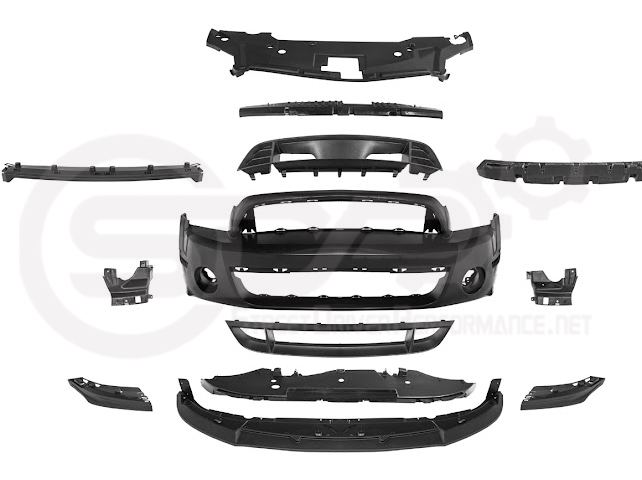 2010-2014 MUSTANG S197 | GT500 STYLE FRONT BUMPER COVER UPPER LOWER GRILLE LIP SPLITTER